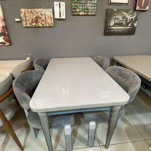 80x130 High Gloss Masa Takımı – 4 Nova Sandalye